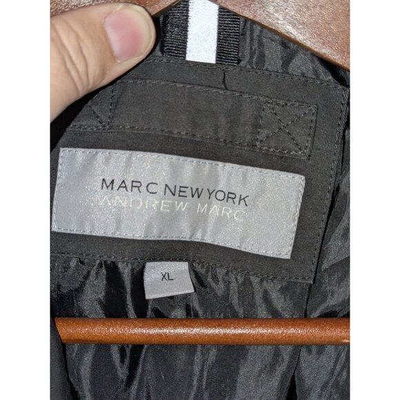 Marc New York Andrew Marc Mens XL Utility Jacket Black Button Pockets - Picture 3 of 15